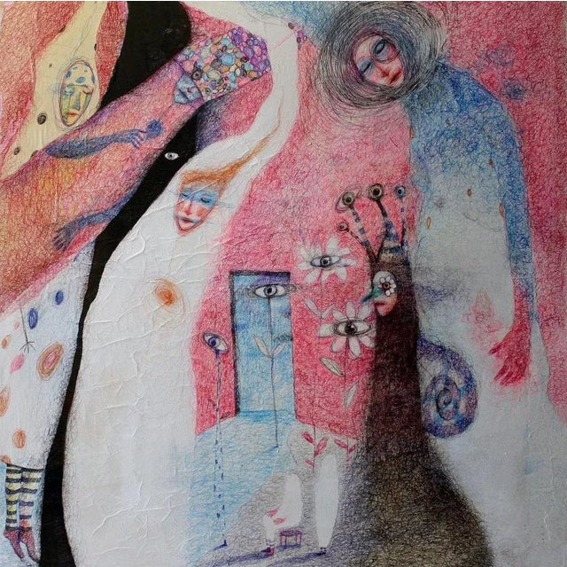 Contemporary Keziat, The Overlapping of Illusions and Darkness, Pen Drawing, 2018 For Sale - Image 3 of 3