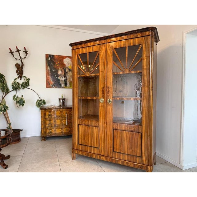 Biedermeier Display Cabinet in Walnut For Sale - Image 16 of 16