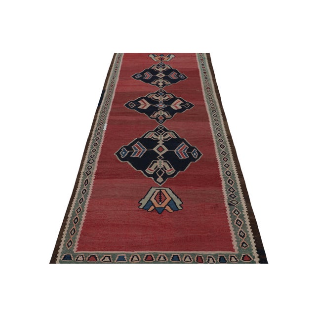 Tribal 1950s Vintage Afghani Tribal Kilim Rug With Open Field and Medallions From Rug & Kilim For Sale - Image 3 of 7