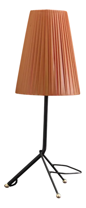 French Black and Red Tripod Table Lamp, 1950s
