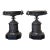 Pair of 19th Century Bronze Neoclassical Tazza Urns on Black Marble Bases For Sale