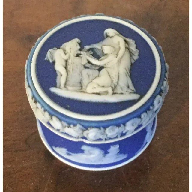 Blue Antique 19th Century Wedgwood Jasperware Neoclassical Rouge Pot or Makeup Mortar For Sale - Image 8 of 13