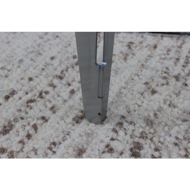 1970s Brushed Steel Interlocking Side Table For Sale - Image 9 of 10