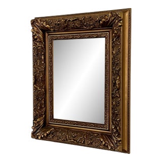 Mid Century Bella French Ornate Giltwood Beveled Wall Mirror For Sale