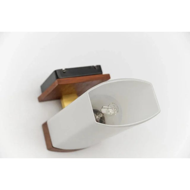 Teak and Opaline Glass Wall Lamp from Kaiser Leuchten, 1960s For Sale - Image 10 of 12