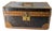 20th Century French Studded Leather Document Box With Paper Lined Interior For Sale