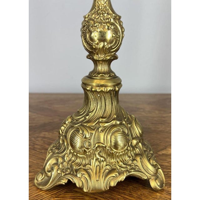 Louis XV Rococo Revival French Gilt Brass Mantel Clock Garniture, Set of 3 For Sale - Image 10 of 18
