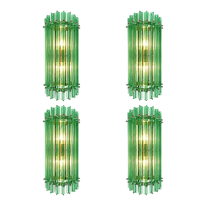 Contemporary Green “Wather Triedro” Murano Glass Wall Sconces - Lot of 4