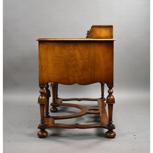1900 - 1909 Antique Queen Anne Style Walnut Writing Table, 1900 For Sale - Image 5 of 12