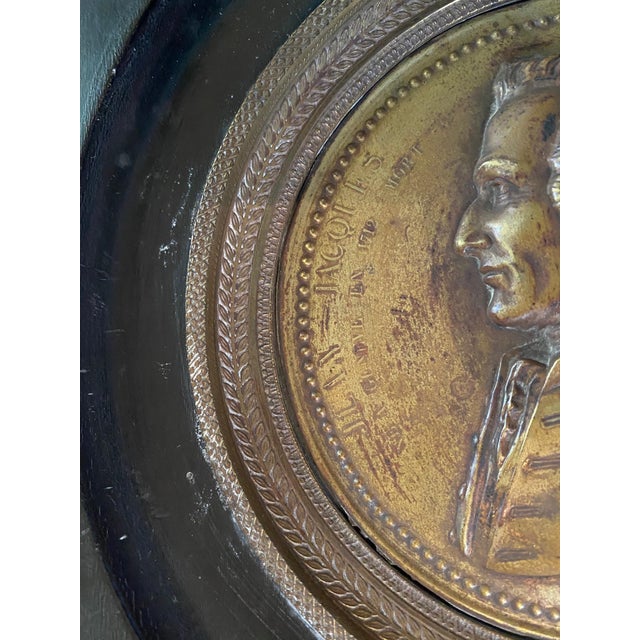 Antique Jean-Jacques Rousseau Bronze Relief Medallion Wall Plaque For Sale - Image 9 of 15