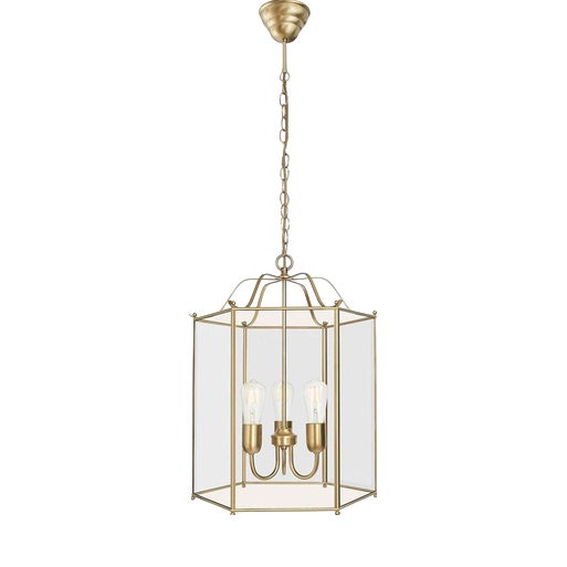 Large Brass 3 Arms Ceiling Lamp by Konsthantverk For Sale