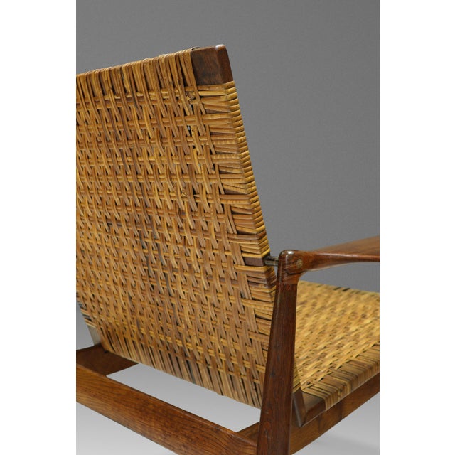 Early Set of Two ( 2 ) Finn Juhl Model Sw96 Lounge Chairs in Teak, Oak, and Caning Attributed to Søren Willadsen, Denmark, C. 1950s For Sale - Image 15 of 16