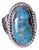 Late 20th Century Elegant Blue Copper Turquoise Ring, Adjustable Size For Sale