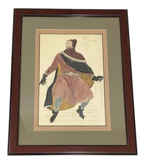 Roger Furse "Waldemar Fitzurse - Ivanhoe" Original Costume Illustration C.1940
