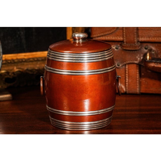 Copper Stunning Arts and Crafts Mixed Metal Sterling Silver Copper Antique Humidor Jar Canister Storage Tobacciana For Sale - Image 8 of 11