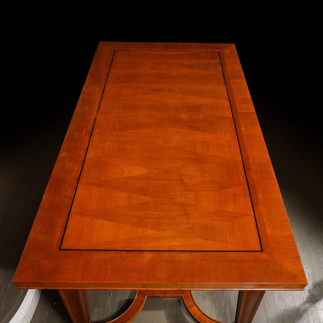 Art Deco Directoire Style Book-Matched Walnut Dining Table From l'Art De Vivre For Sale - Image 15 of 18