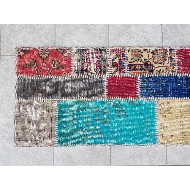 Mid 20th Century Oushak Anatolian Hallway Runner For Sale - Image 10 of 10