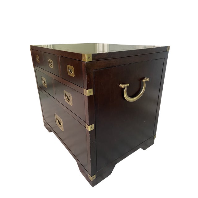 2000 - 2009 The Bombay Company Campaign Style Chest of Drawers For Sale - Image 5 of 9