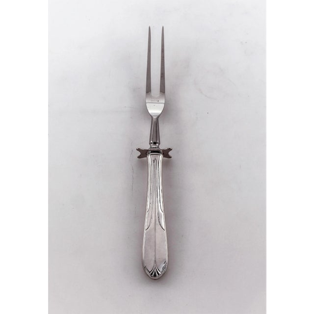 Art Deco Sterling Extra Large Carving Fork and Knife Set - A Pair For Sale - Image 3 of 6