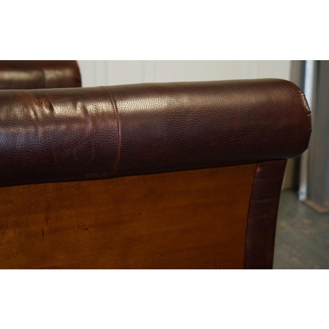 Bonaparte King Size Carved Wood Leather Bed For Sale - Image 18 of 18