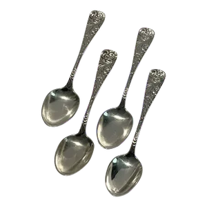 19th Century Sterling Tea Spoons for May 2nd Anniversary- St of 4