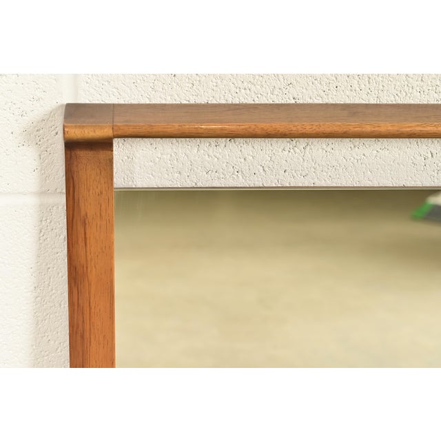 Drexel John Van Koert for Drexel Profile Mid-Century Modern Sculpted Walnut Wall Mirror, 1961 For Sale - Image 4 of 10