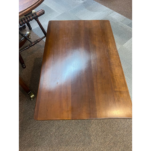 L. & J.G. Stickley, Inc. Stickley Furniture Cherry Sofa Coffee Table Two Sided Drawer For Sale - Image 4 of 7