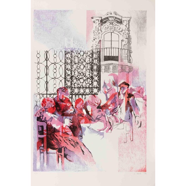 Mario Bardi, People, Lithograph, 1979 For Sale