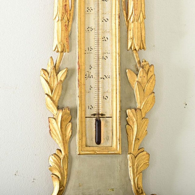 19th Century French 19th Century Gilt & Painted Barometer For Sale - Image 5 of 10
