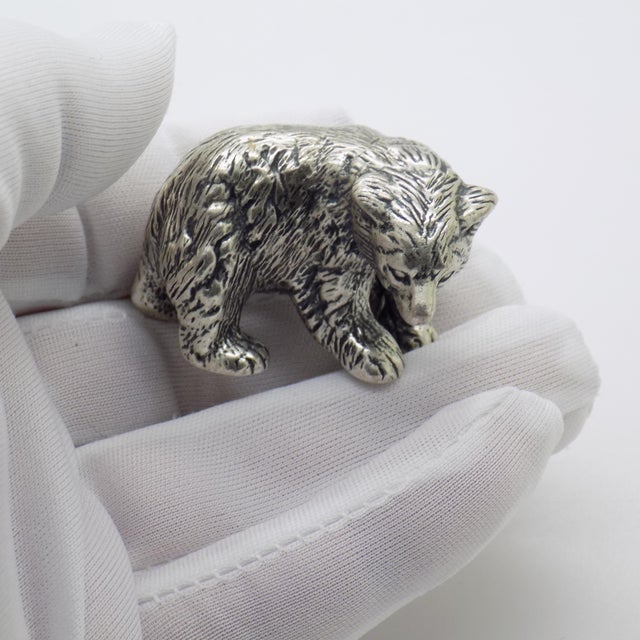 A charming and solidly crafted piece, this vintage Italian large miniature depicts a brown bear cub with a warm and...