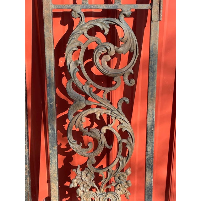 Metal Antique Victorian Bird of Paridise Cast Iron Garden Gates For Sale - Image 7 of 16