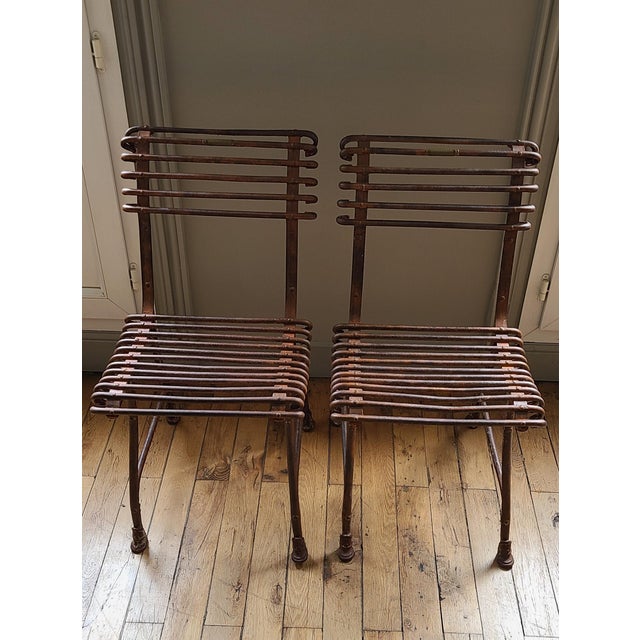 Maroon Garden Tables and Chairs, 1890s, Set of 4 For Sale - Image 8 of 15