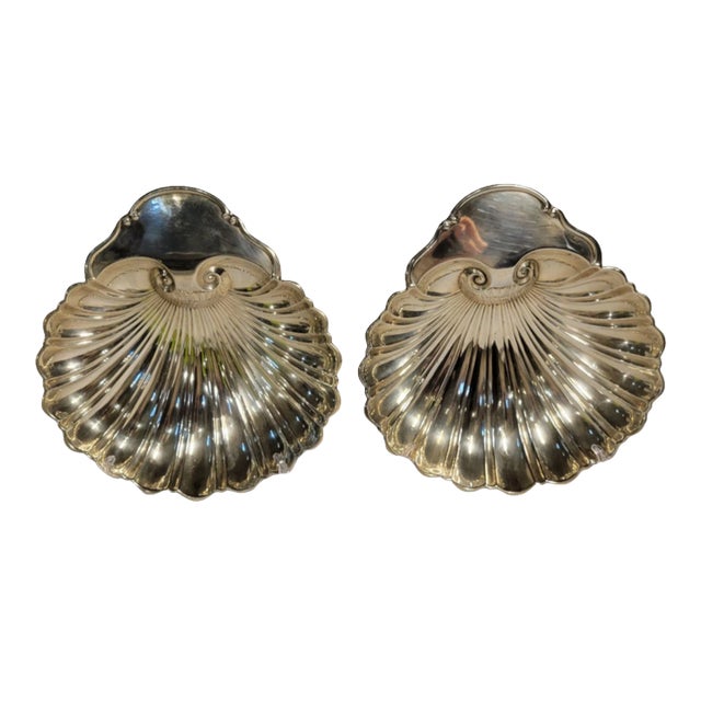 This pair of beautiful shell serving dishes from Fisher Silversmiths in the 1950s is in great condition. Fisher...
