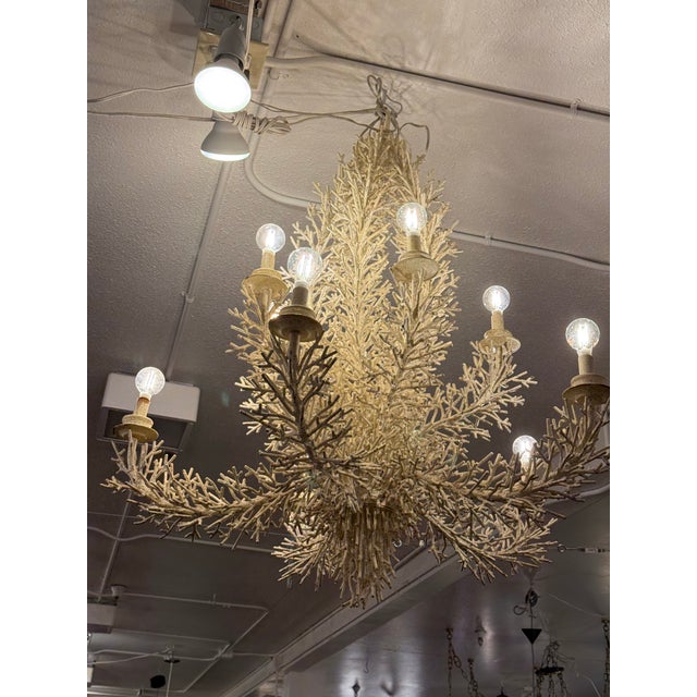 Pride Sasser for Cosona Manufacturing 10-Light Metal Coral Chandelier For Sale - Image 4 of 12