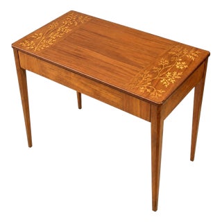 Scandinavian Modern Side Table with Intarsia Decor attributed to Carl Malmsten, 1940 For Sale