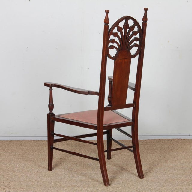Wood Antique English Armchair by J.S. Henry, 1800s For Sale - Image 7 of 10