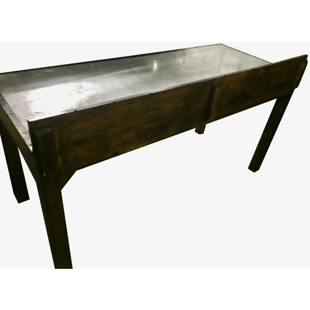 Antique Country Work Table | Island With Stainless Steel Top For Sale - Image 10 of 11