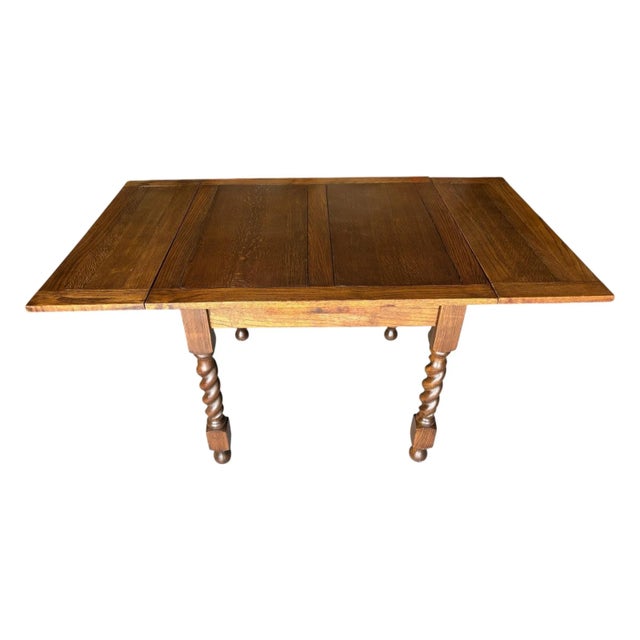 1930s Barley Twist - Solid Oak - Draw Leaf Table. (Inc. #19a) on Loop For Sale In Houston - Image 6 of 8