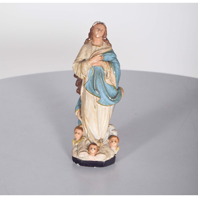 Rococo Sculpture of Our Lady of the Immaculate Conception, 1890s For Sale - Image 3 of 8