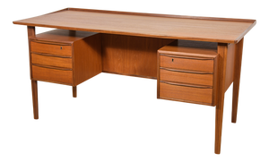 Mid-Century Freestanding Teak Desk by Peter Løvig Nielsen for Loviq, 1960s