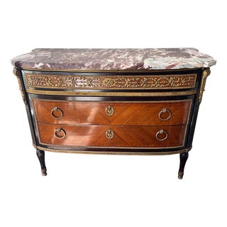 19th Century French Louis XVI-Style Marble Top Commode For Sale