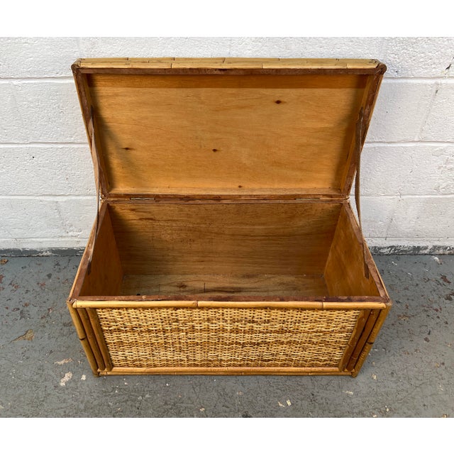 Vintage Woven Rattan and Bamboo Chest For Sale In New York - Image 6 of 9
