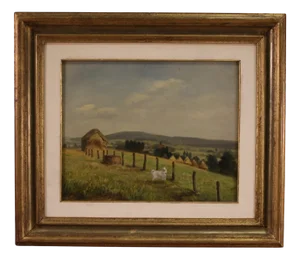 Landscape, 1935, Small Oil on Board, Framed