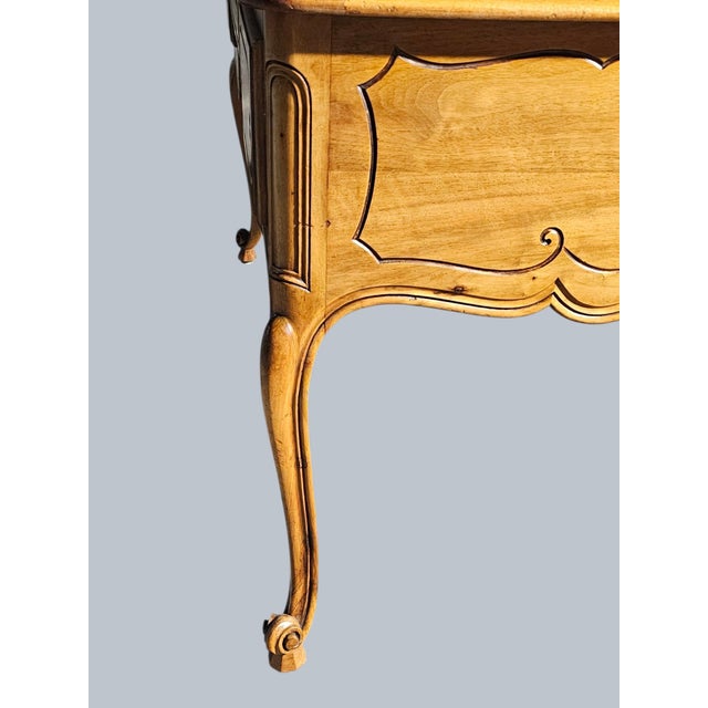 Tan Mid 20th Century French Provincial Style Walnut Writing Desk For Sale - Image 8 of 11