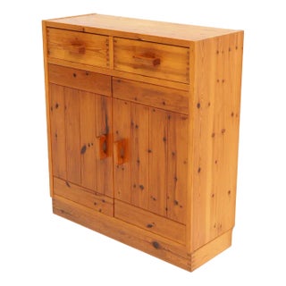 Scandinavian Pine Cabinet in the style of Charlotte Perriand, 1970s For Sale