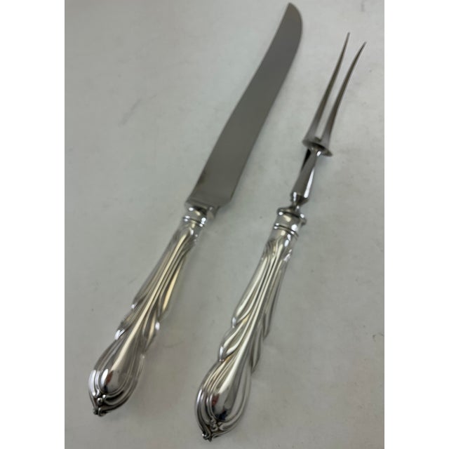 New 1980s Complete Cutlery Set for 12, Including Fish Eaters & Serving Pieces, 132 Pcs, Lily For Sale - Image 14 of 18