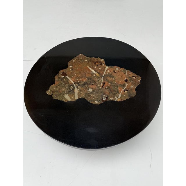 Belgian Artisan Coffee Table with Inlaid Fossilized Stone, 1970s For Sale - Image 13 of 15