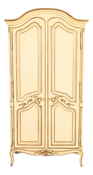 Henredon French Provincial Louis XV Cream Lacquered Armoire Dresser or Gentleman's Chest, Circa 1960s