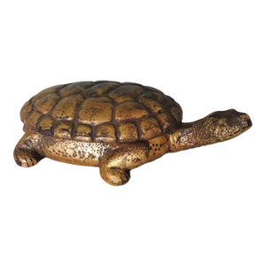 Gold Leaf Terracotta Turtle Candle From Mexico