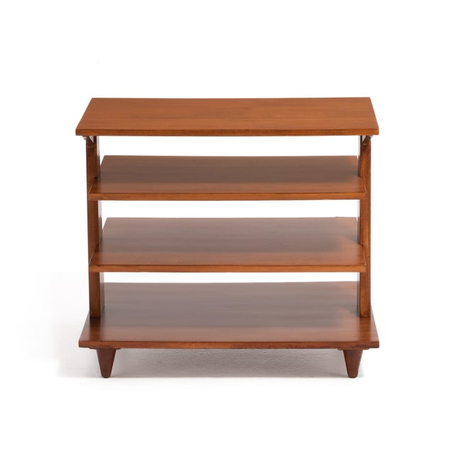 Dunbar Furniture Mid Century Magazine Tree Table After Edward Wormley for Dunbar Four Shelves Unmarked For Sale - Image 4 of 12